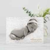 FAIRE-PART DE NAISSANCE SWEET HELLO // Faux Gold F (Debout devant)
