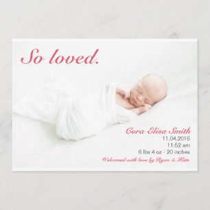 Faire-part de naissance tellement aimé