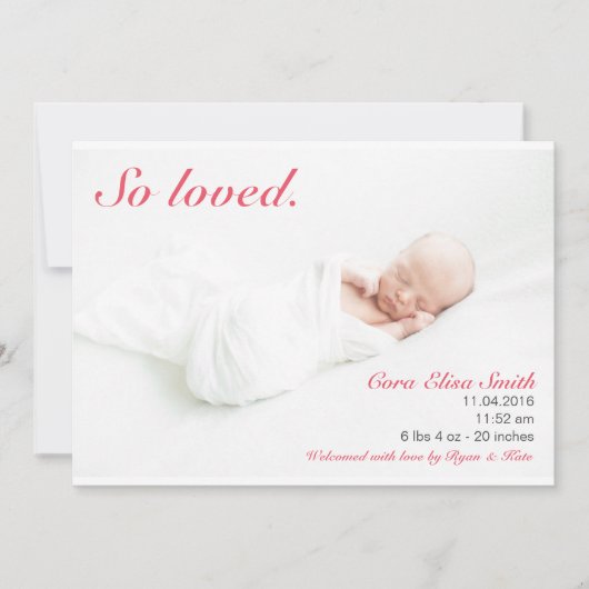 Faire-Part de Naissance Tellement Aimé (Devant)