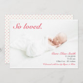 Faire-Part de Naissance Tellement Aimé (Devant / Derrière)