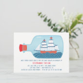 Faire-Part de Naissance Thème Bateau dans une Bout (Debout devant)