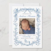 Faire-part de naissance Toile Bleue (Devant)