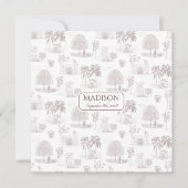 Faire-part de naissance Toile Romantique Script (Devant)