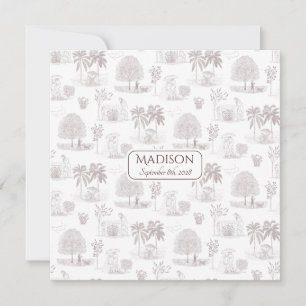 Faire-part de naissance Toile Romantique Script