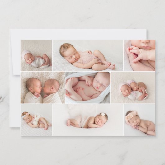Faire-part de naissance triplé multiphoto (Dos)
