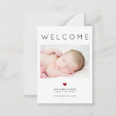 Faire-part de naissance typographie Bienvenue Bébé (Devant)