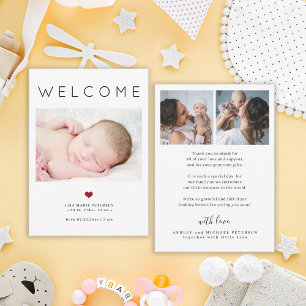 Faire-part de naissance typographie Bienvenue Bébé