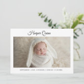 Faire-part de naissance unique et élégant pour béb (Debout devant)