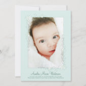 Faire-part de naissance vert vintage Neutre hommes (Devant)