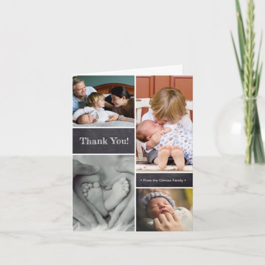 Faire-part de naissance vertical de Merci bébé (Devant)