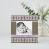 Faire-part de naissance Victorian Lilac Designer c (Debout devant)