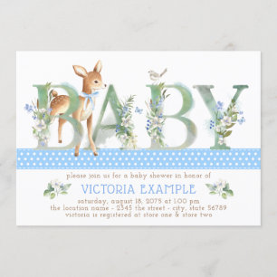 Faire-part de naissance vintage cerf garçon pour B