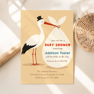Faire-Part de Naissance Vintage Classic Stork Spec