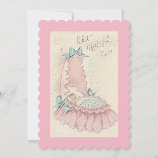 Faire-part de naissance vintage de bébé (Devant)
