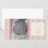 Faire-part de naissance Vintage doux (Devant / Derrière)