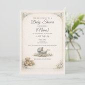 Faire-part de naissance vintage pour garçon (Debout devant)