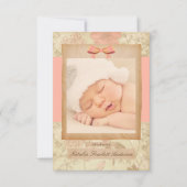 Faire-part de naissance Vintage Rose - 3x5 (Devant)
