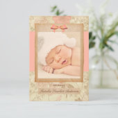 Faire-part de naissance Vintage Rose - 3x5 (Debout devant)