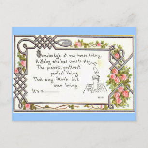 Faire-part de naissance vintage sur la cheminée