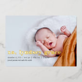 Faire-part de naissance XO Gold (Recto)