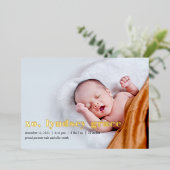 Faire-part de naissance XO Gold (Debout devant)