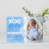 Faire-part de naissance XOXO (Debout devant)