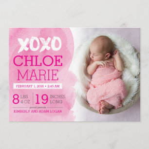 Faire-part de naissance XOXO