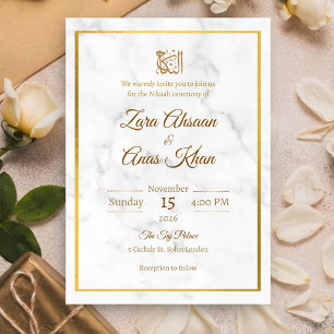 Faire-part de Nikah Islamique Mariage Musulman Cad