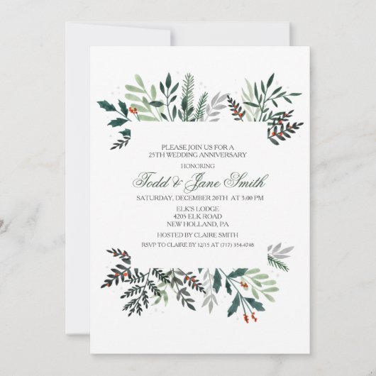 Faire-Part de Noces de Mariage Couronne d'Hiver (Devant)