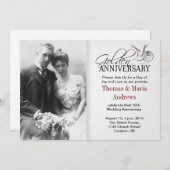 faire-part de noces d'or pour anniversaire de mari (Devant / Derrière)