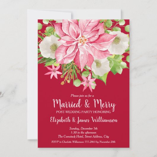 Faire-Part de Noël Après-Mariage Mariés et Joyeux (Devant)