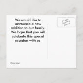 Faire-part de nouveau membre de la famille (Dos)