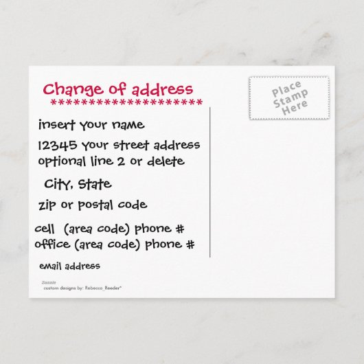 Faire-part de nouvelle adresse Fun Moving (Dos)