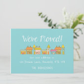 Faire-part de nouvelle adresse Whimsical (Debout devant)