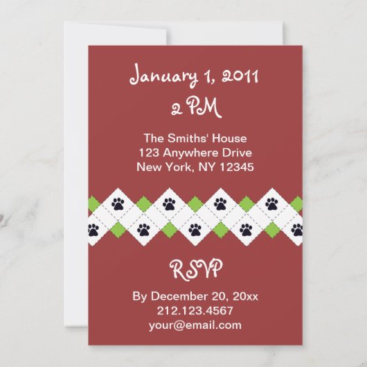 Faire-part de partie d'adoption de chien/chiot (Dos)