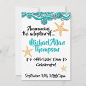 Faire-part de partie d'adoption d'étoiles de mer (Devant)