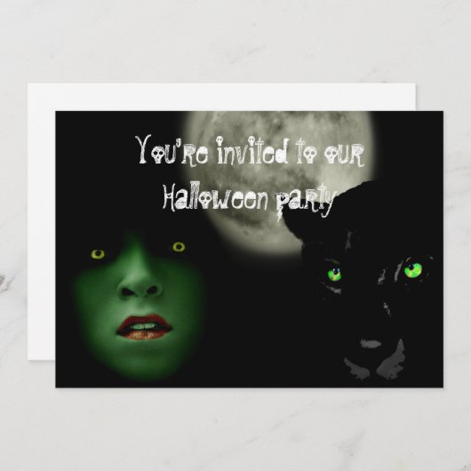 Faire-part de partie de Halloween (Devant / Derrière)