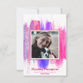 Faire-part de Parties scintillant rose et violet (Devant)