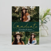 Faire-part de peinture à huile de script vert (Debout devant)