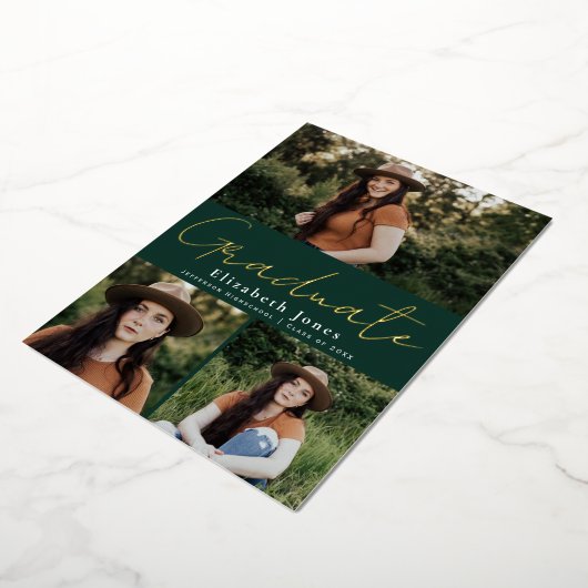 Faire-part de peinture à huile de script vert (Rotation)