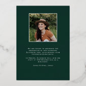 Faire-part de peinture à huile de script vert (Verso)