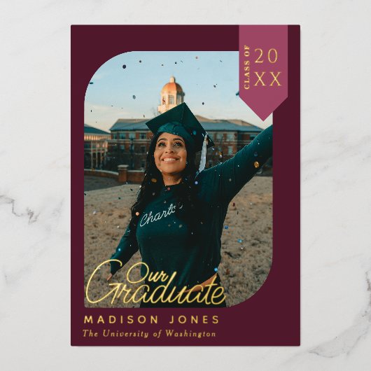 Faire-part de peinture rouge moderne (Recto)