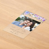 Faire-part de photo à date avec fleurs violettes e (Poser)