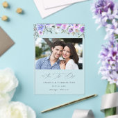 Faire-part de photo à date avec fleurs violettes e (Insitu (Mariage))