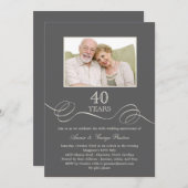 Faire-part de photo d'anniversaire de mariage Eleg (Devant / Derrière)