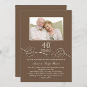 Faire-part de photo d'anniversaire de mariage Eleg (Devant / Derrière)