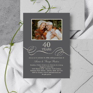 Faire-part de photo d'anniversaire Elegant Swirl -