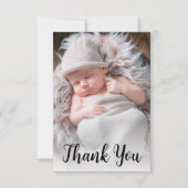Faire-part de photo de bébé avec écriture manuscri (Devant)