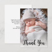 Faire-part de photo de bébé avec écriture manuscri (Devant / Derrière)