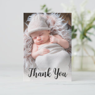 Faire-part de photo de bébé avec écriture manuscri